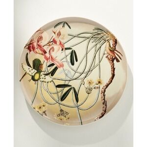 Anthropologie Orchid Plate Dessert Salad Appetizer Side Floral Bird Discontinued